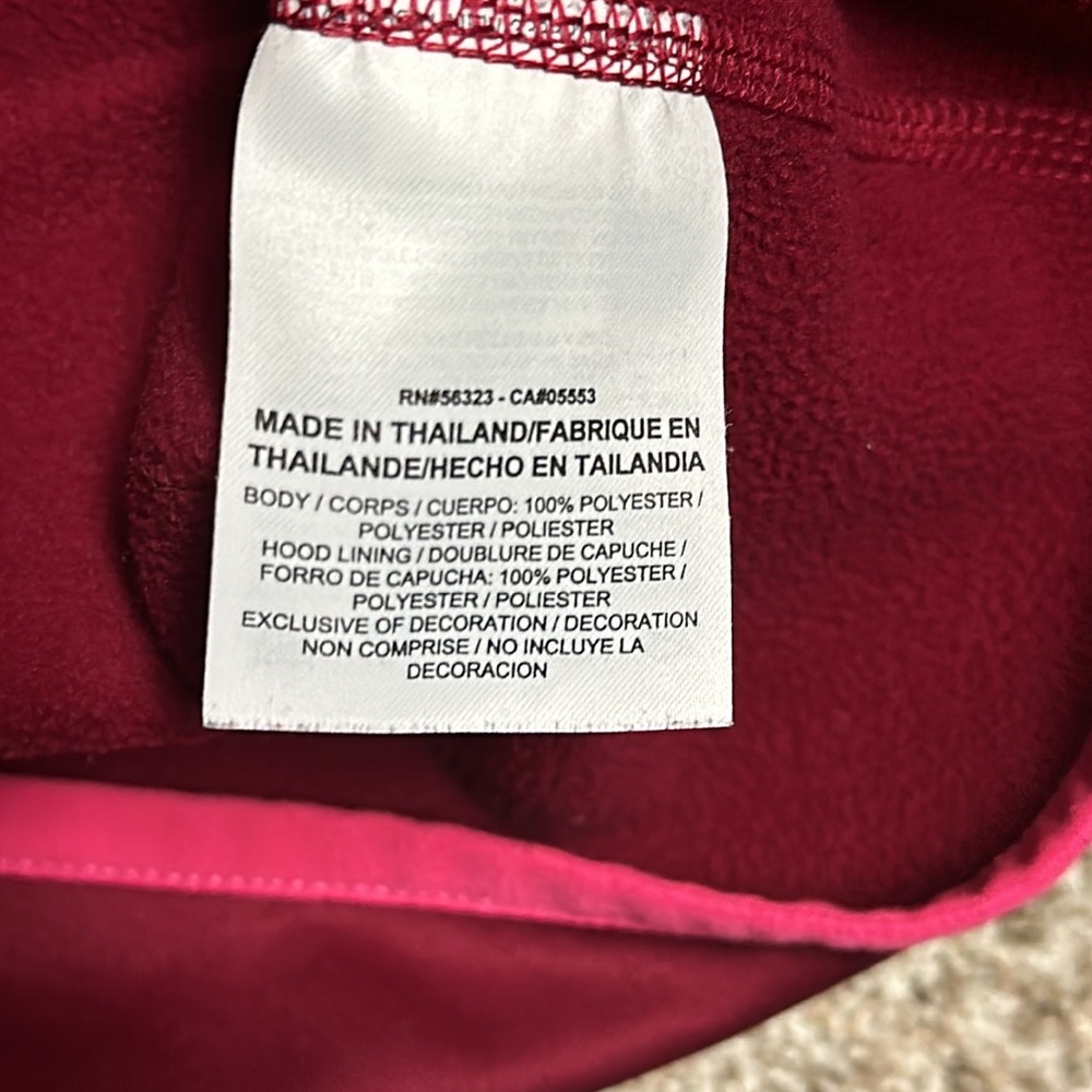 Nike girls red, black and hot pink swoosh hoodie, girls large - Picture 5 of 6